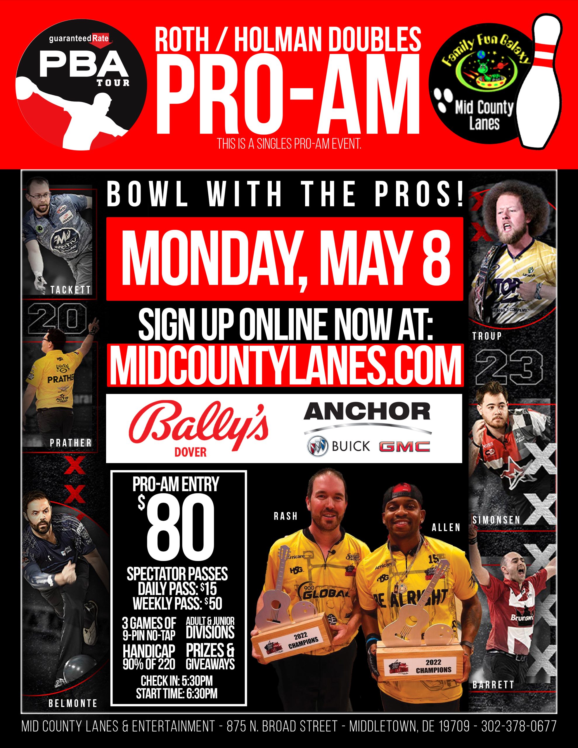 PBA Roth / Holman Doubles ProAm Mid County Lanes And Entertainment